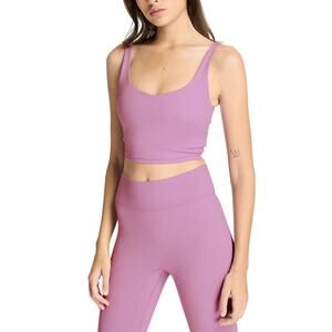 Bandier V-Neck Purple Nylon Tempo Crop Bra Size M